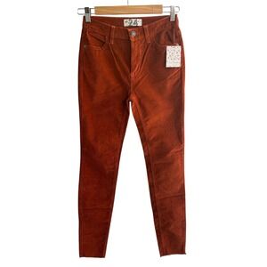 Free People Corduroy‎ Pants Skinny Indie Sleaze Fall Classic Boho Size 24 NWT